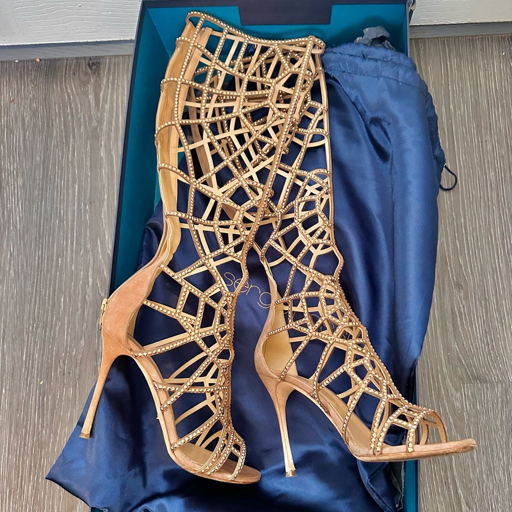 Sergio Rossi Swarovski Crystal
Gladiator Sandal/Boots